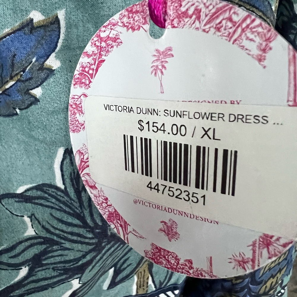 NWT Size XL Victoria Dunn Boho Sunflower Mini Dress in Cornflower. - Picture 10 of 13